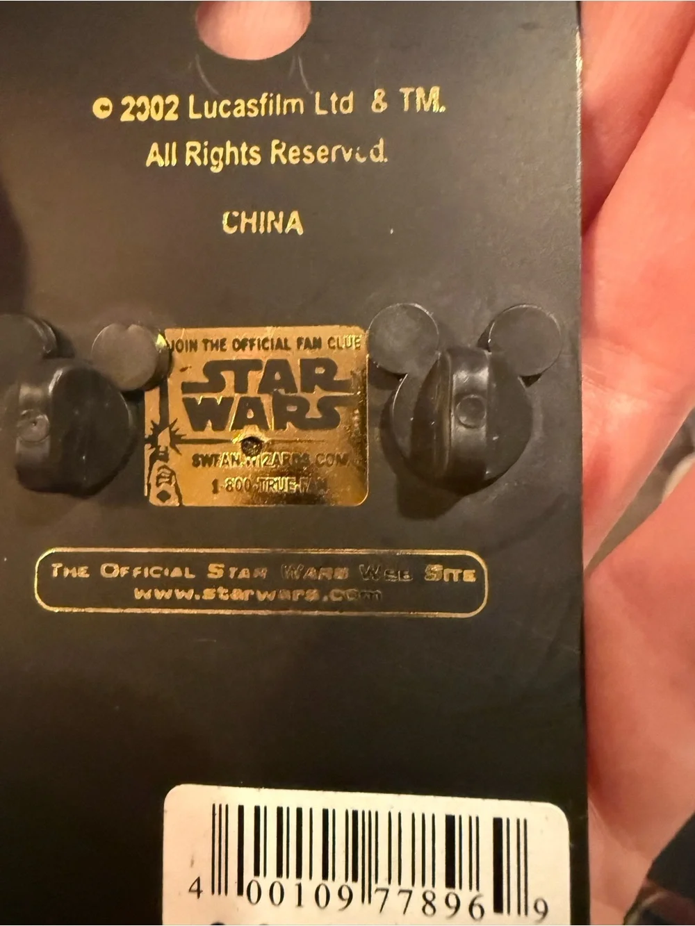 Star Wars Black and Silver Pin with Blue Logo